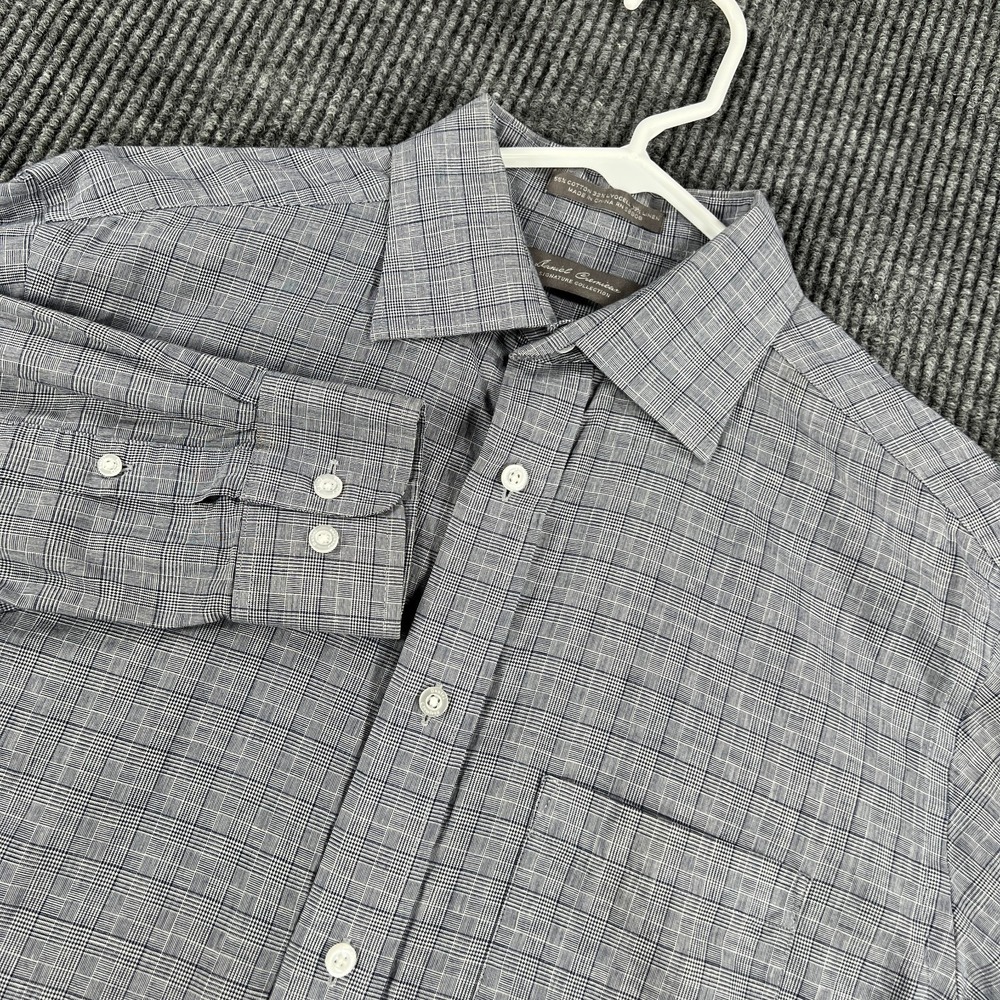 Daniel Cremieux Shirt Mens Medium Blue‎ Long Sleeve Button Up Linen Blend Casual